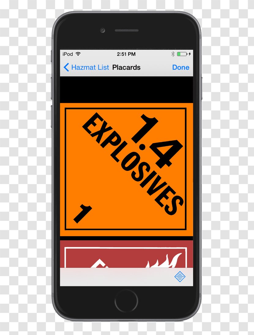 Feature Phone Emergency Response Guidebook Placard Title 49 Of The Code Federal Regulations Dangerous Goods - Mobile Accessories - Hazardous Materials Transportation Act Transparent PNG