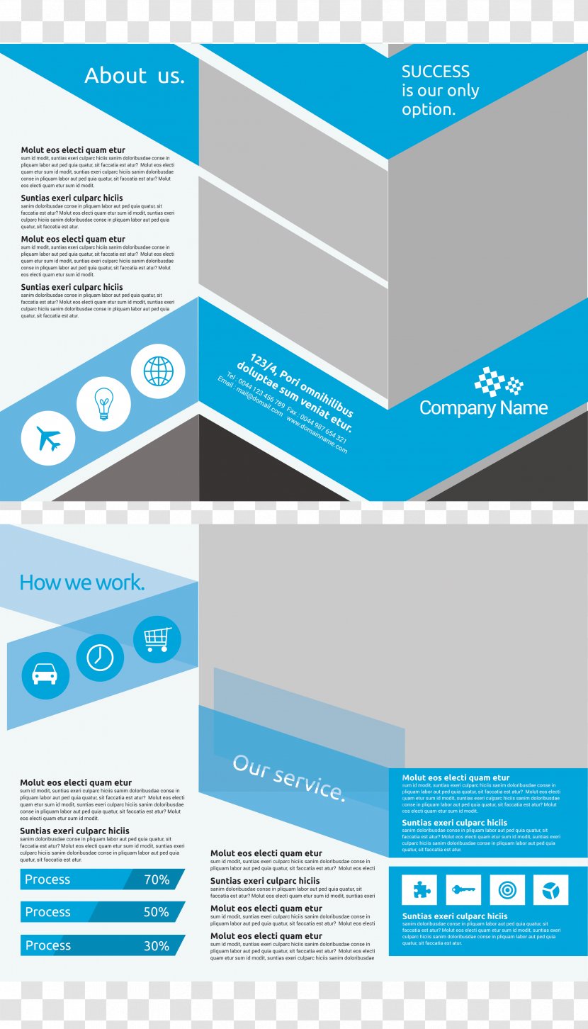 Blue Trifold - Logo - Brochure Transparent PNG