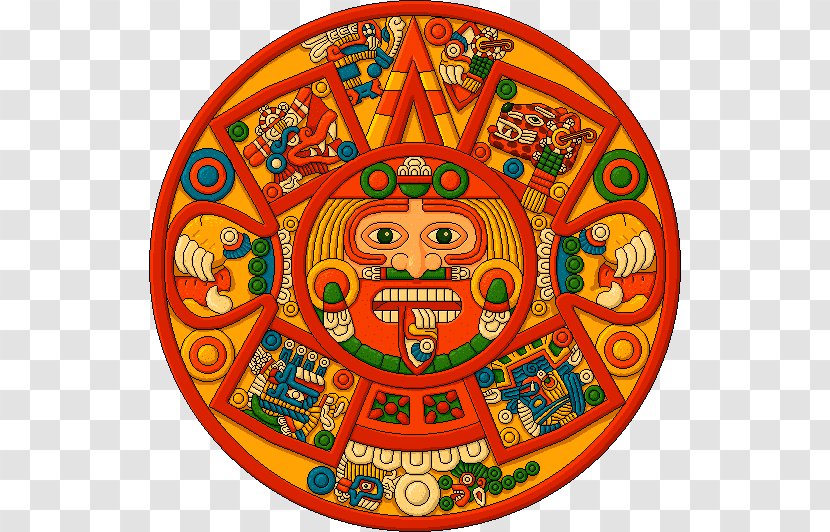 Aztec Calendar Stone Inca Empire Tonatiuh Solar Deity - Mythology - Cinco Transparent PNG