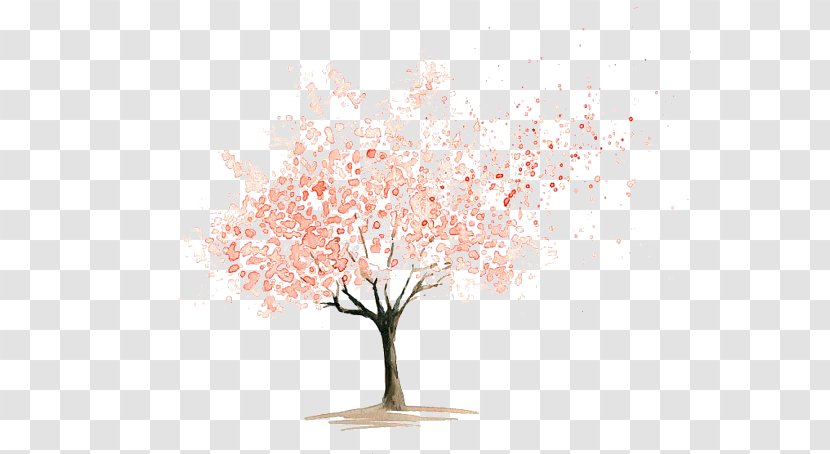 Flower Drawings Watercolor Painting Cherry Blossom Art - Spring Transparent PNG