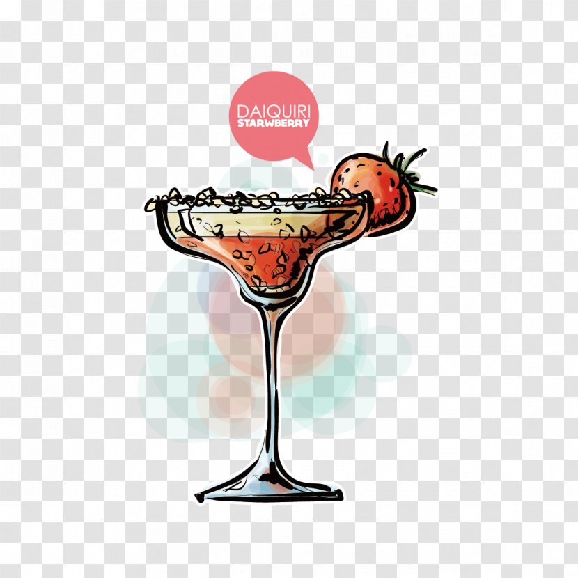 Cocktail Daiquiri Mojito Tequila Sunrise Appletini - Martini Glass - Strawberry Juice Transparent PNG