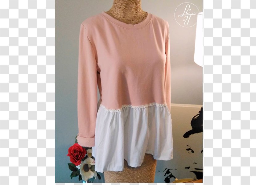 Sleeve T-shirt Shoulder Blouse Pink M - Peach Transparent PNG