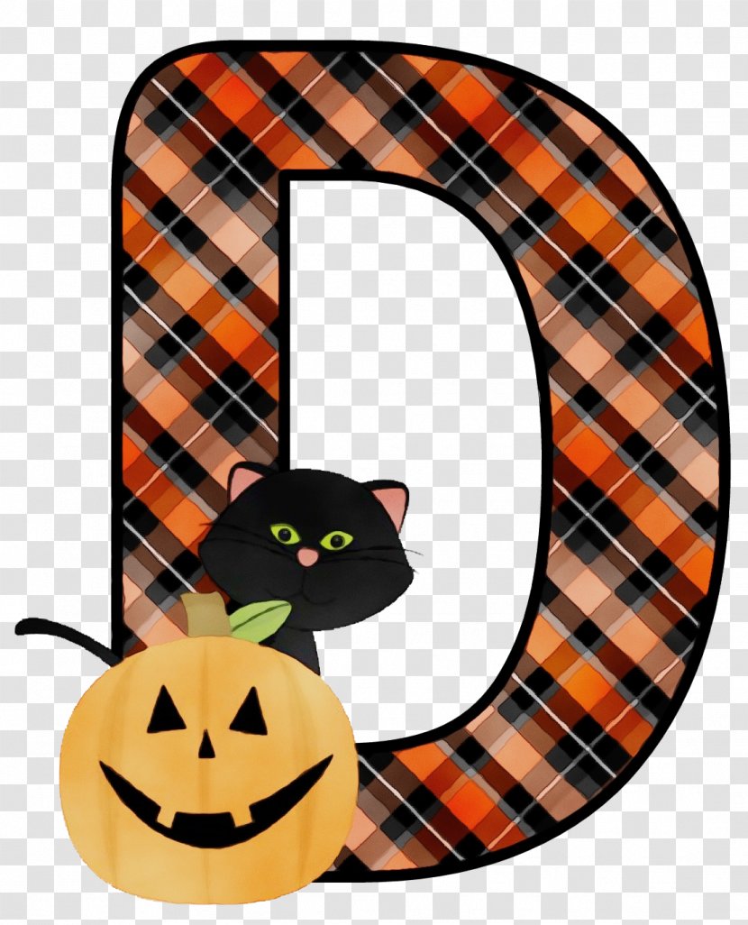 Orange - Cat - Yellow Tartan Transparent PNG