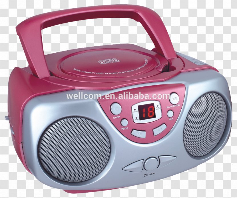Portable CD Player Compact Disc Boombox Audio - Stereophonic Sound - Radio Transparent PNG