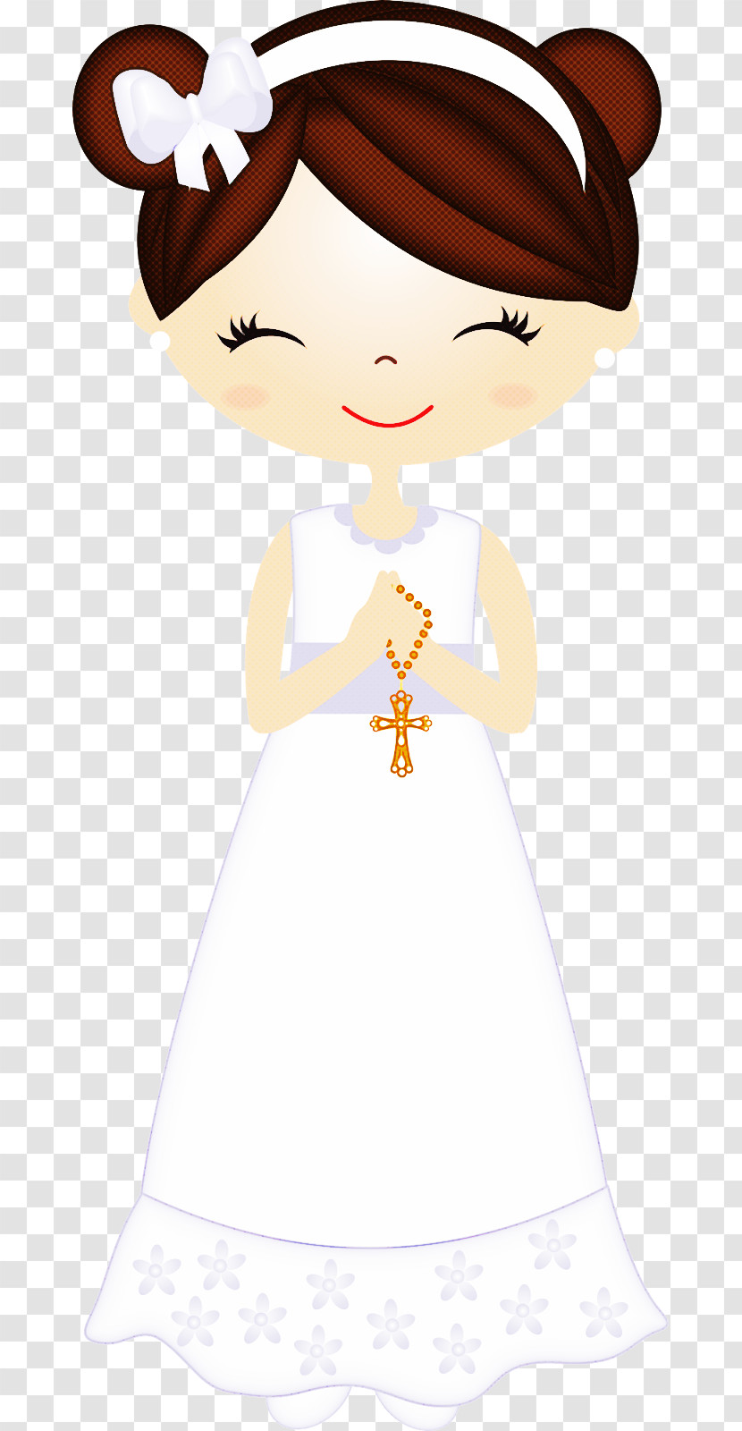 White Cartoon Dress Bride Smile Transparent PNG