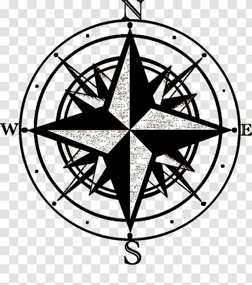 North Points Of The Compass Clip Art - Line Transparent PNG