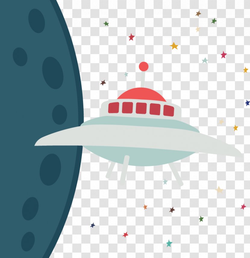 Unidentified Flying Object Illustration - Line Art - Vector UFO Transparent PNG