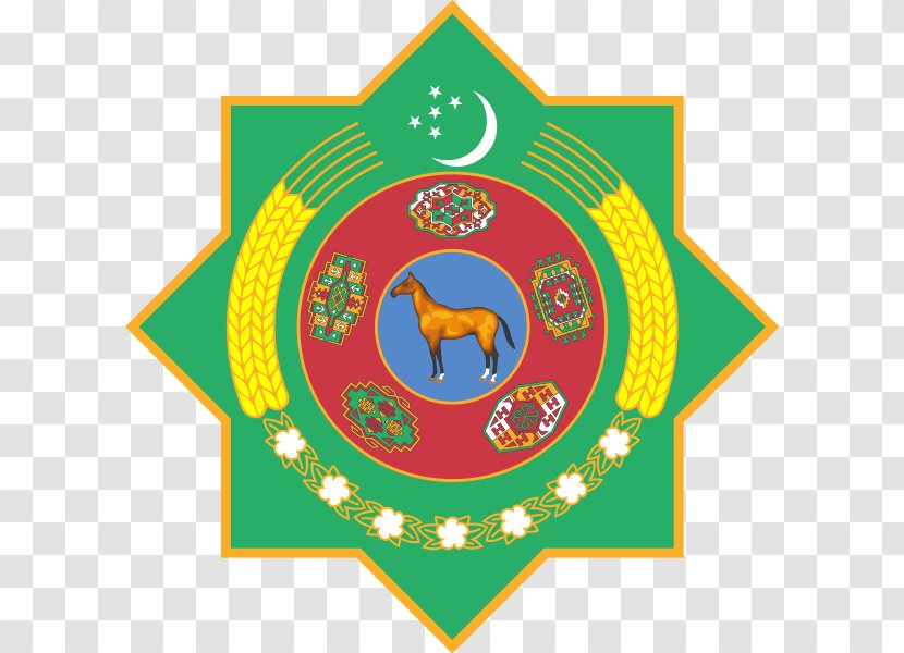 Emblem Of Turkmenistan Turkmen Soviet Socialist Republic Coat Arms Turkmens - Flag Transparent PNG