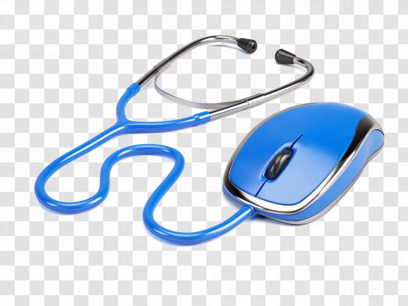 Computer Mouse Laptop Stethoscope Stock Photography - Electric Blue Transparent PNG