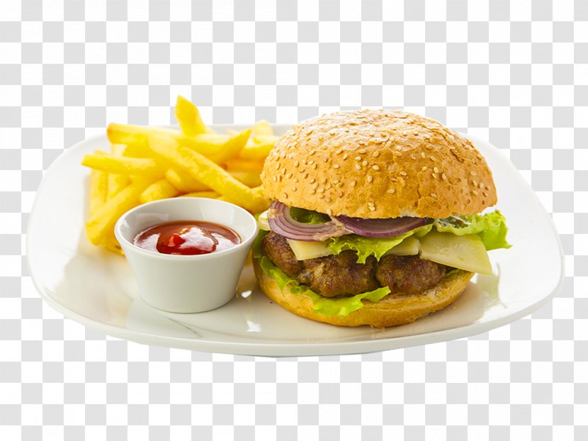 French Fries Cheeseburger Breakfast Sandwich Hamburger Buffalo Burger - Barbecue Transparent PNG