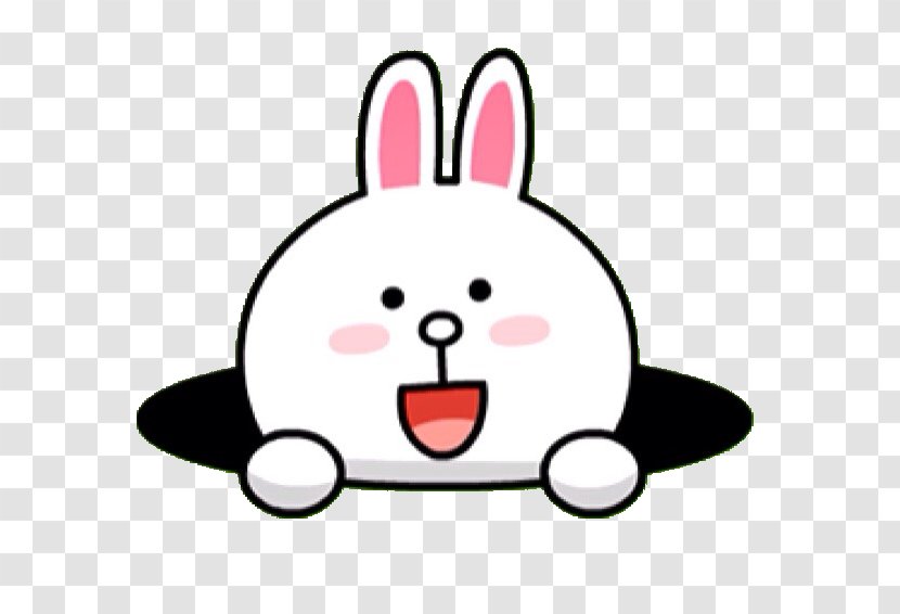 LINE Camera Sticker Rabbit Emoticon - Online Chat - Line Transparent PNG