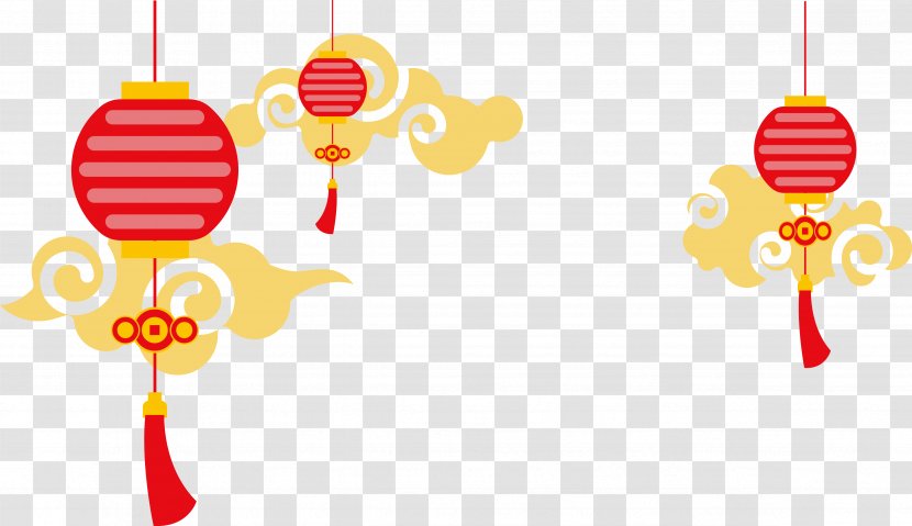 China Paper Lantern Euclidean Vector - Illustration - Decorative Chinese Style Clouds Background Transparent PNG