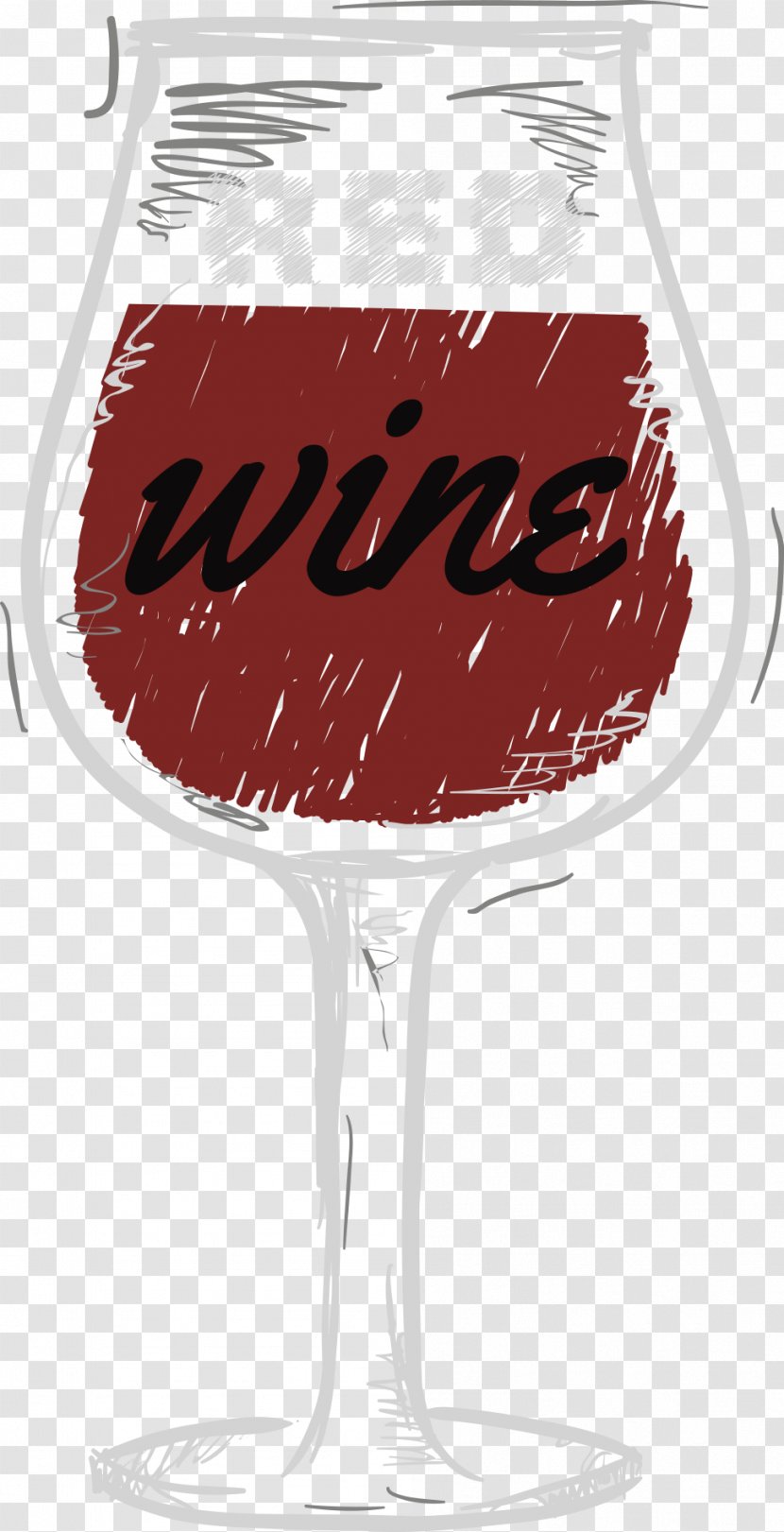Red Wine Cocktail Glass Cup - Drinkware - Vector Hand-painted Transparent PNG