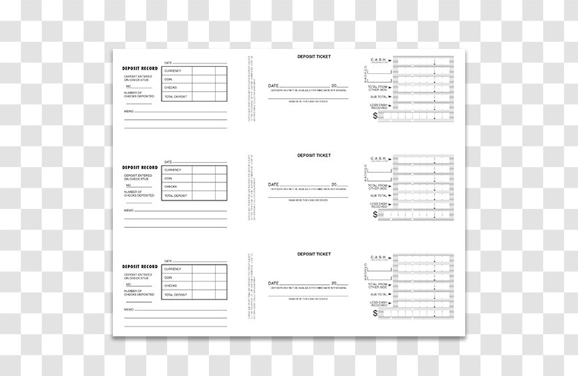 Deposit Slip Account Paper Document Security - Ticket Stub Transparent PNG