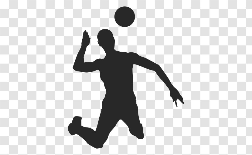 Volleyball Player Silhouette Throwing A Ball Basketball Playing Sports - Game Transparent PNG