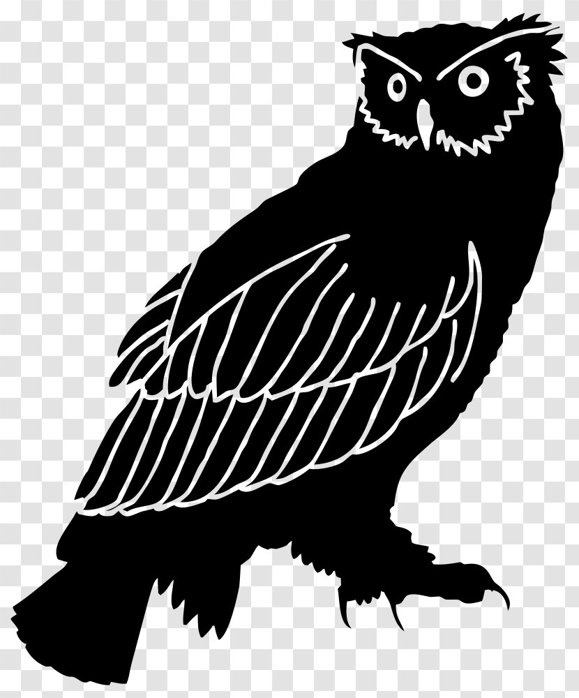 Great Horned Owl Silhouette Clip Art - Animal Transparent PNG