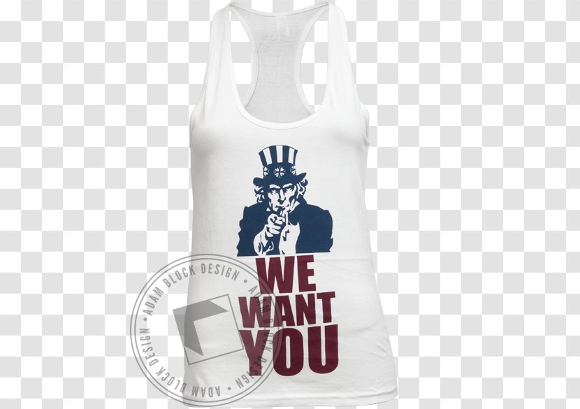T-shirt Uncle Sam Sleeveless Shirt Text - We Need You Transparent PNG