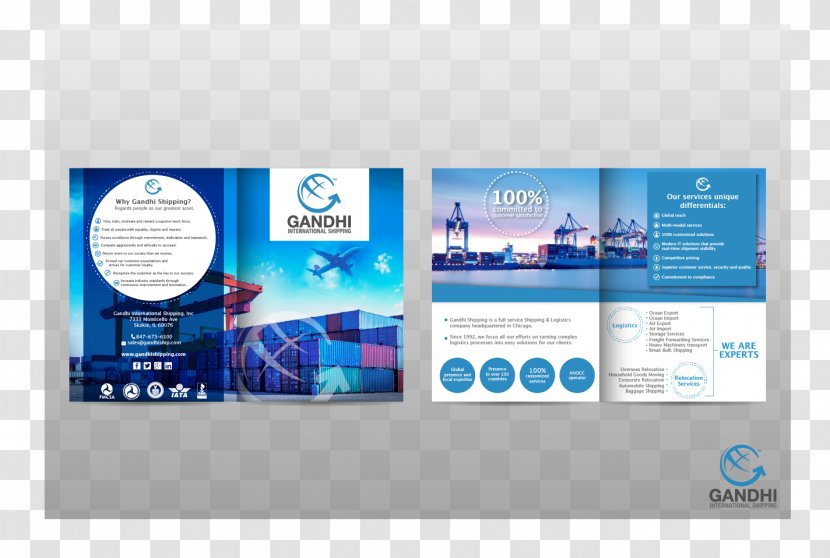 Logo Logistics Brochure Advertising Freight Transport - Display Device - Template Blue Transparent PNG