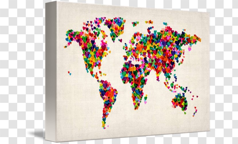 World Map Canvas Print Art Transparent PNG