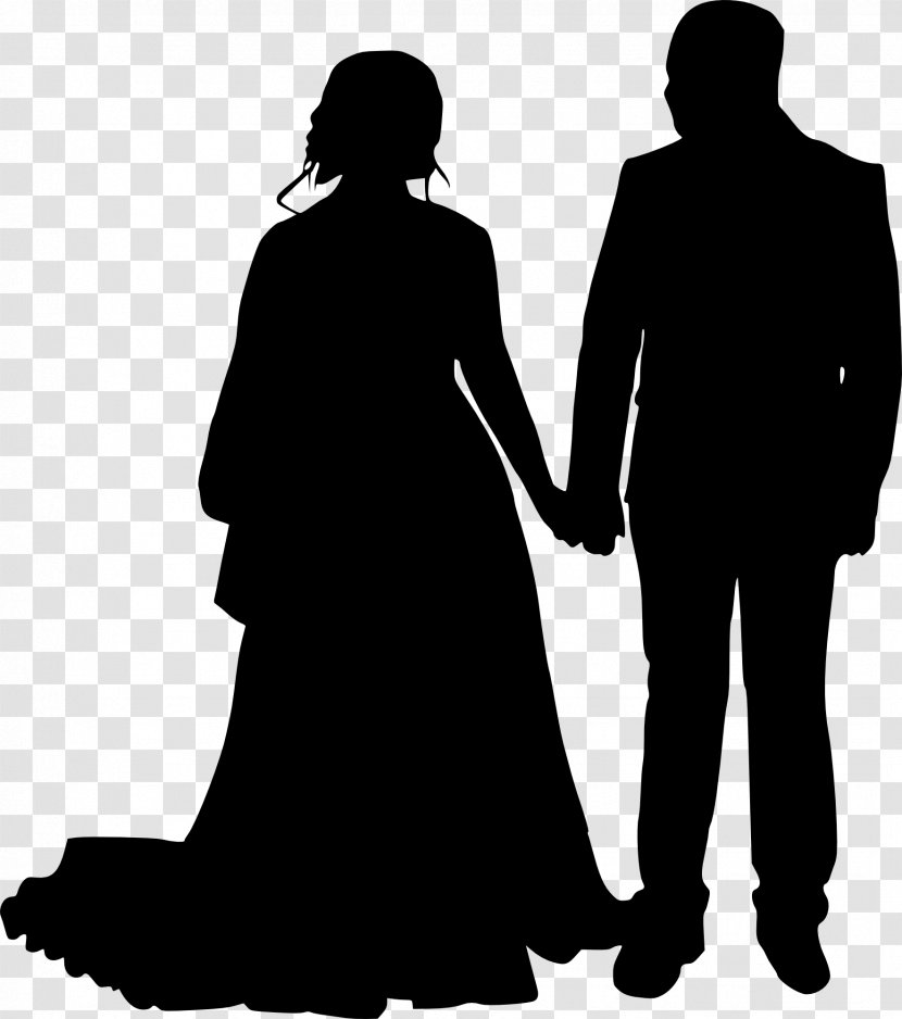 Silhouette Bridegroom Clip Art - Bride And Groom Transparent PNG