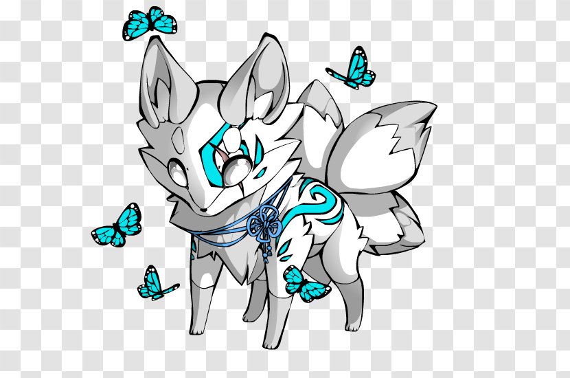 Spirit Fox Nine-tailed Dog - Watercolor Transparent PNG