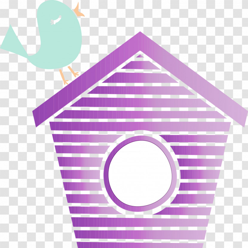 Purple Line Birdhouse Transparent PNG