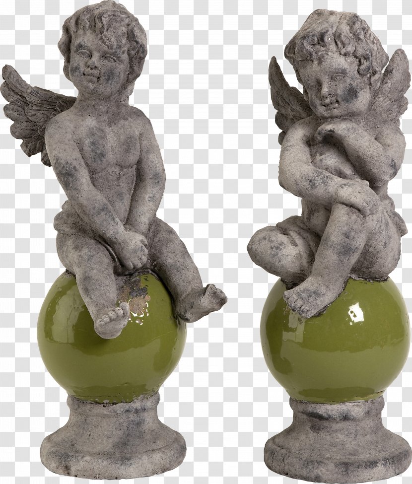 Stone Sculpture Garden Ornament Cherub Statue - Angel Transparent PNG