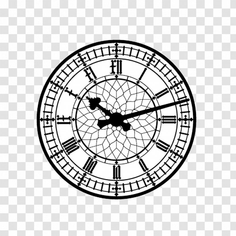 Big Ben Prague Astronomical Clock Rajabai Tower Face - Royaltyfree - Black And White Vector Rome Transparent PNG