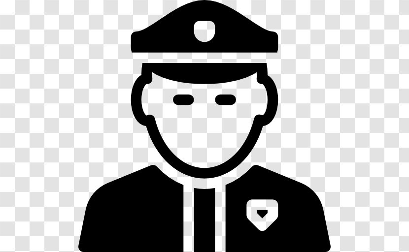 Police Officer - Black And White - Smiley Transparent PNG