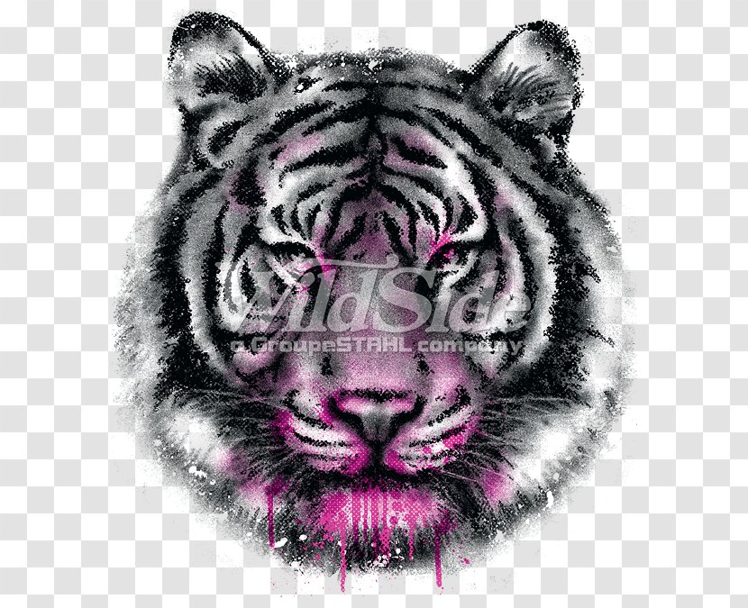 White Tiger Printed T-shirt Black Panther - Roar Transparent PNG