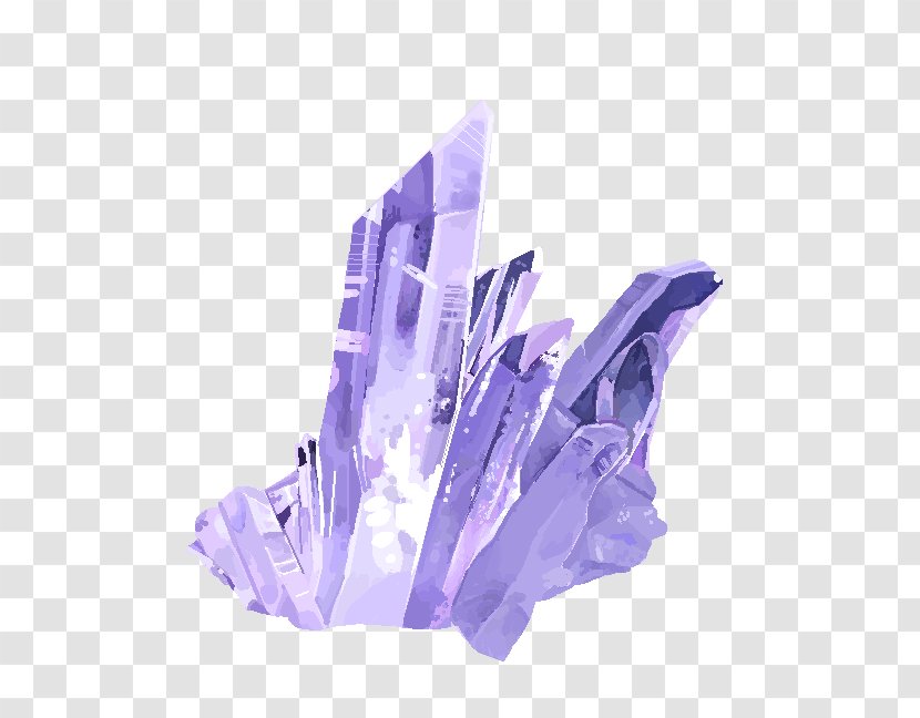 Crystallography Mineral Gemstone Amethyst - Watercolor Painting Transparent PNG