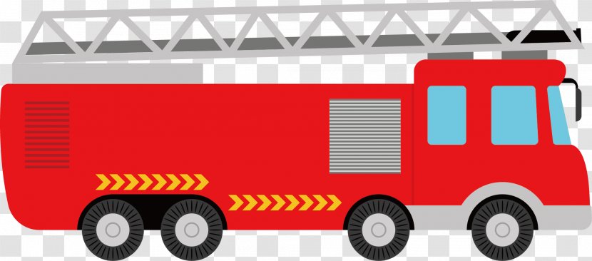 Fire Engine Car Transport Illustration - Commercial Vehicle - Vector Color Truck Transparent PNG