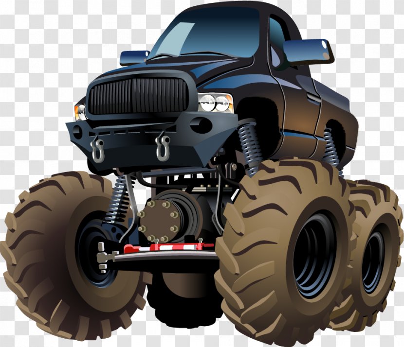 Cartoon Monster Truck - Bumper - Vector Hand-painted Tractor Transparent PNG