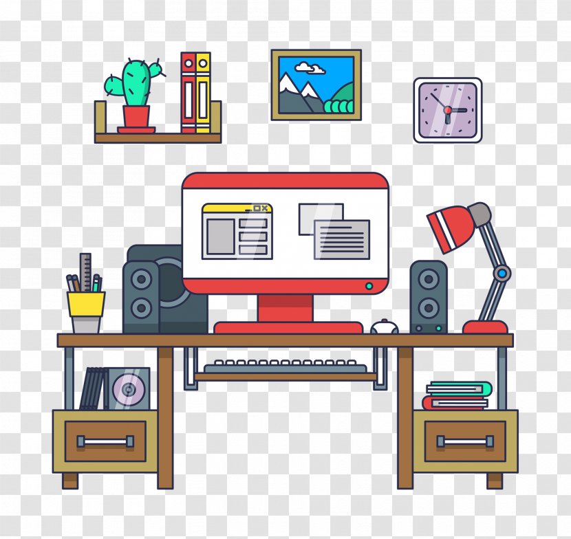 Table Desk Study Vector Graphics Computer - Calculating Machine Transparent PNG