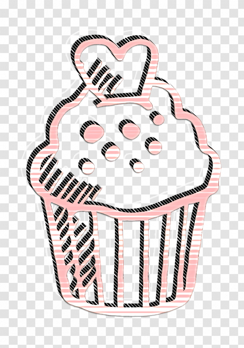 Dessert Icon Cupcake Icon Hand Drawn Love Elements Icon Transparent PNG