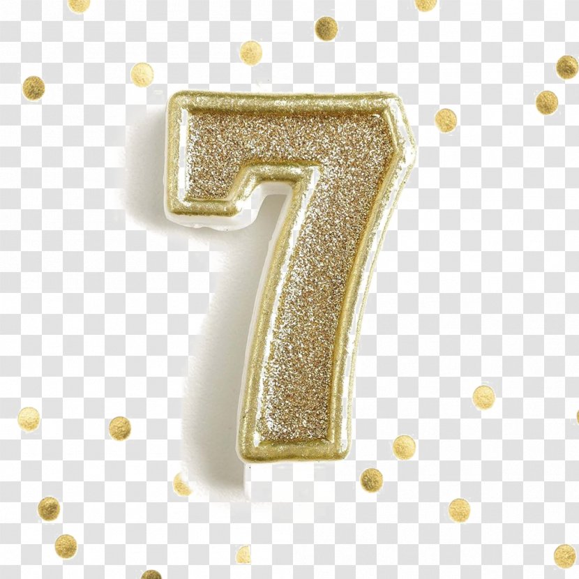 Birthday Candles Cake Number - Gold Transparent PNG