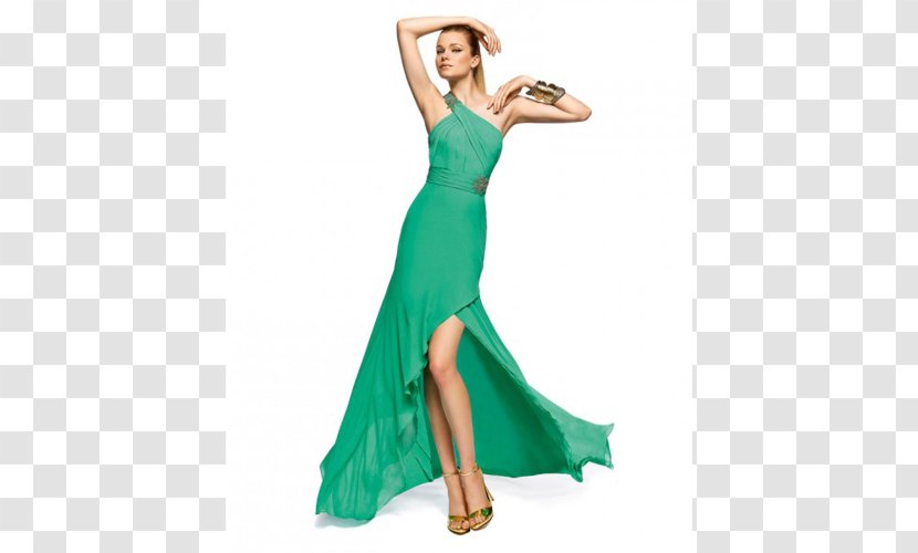 Party Dress Fashion Emerald Evening Gown - Flower - Moda Transparent PNG