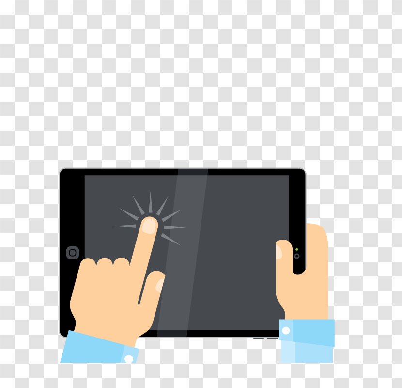 Laptop Tablet Computer Touchscreen - Hand - Vector Transparent PNG