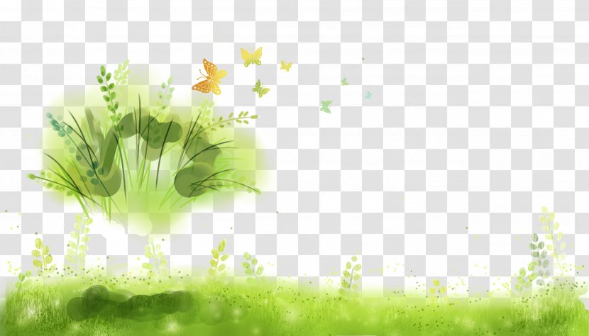 Green Software Lawn - Watercolor Hand Painted Grass Plant Background Transparent PNG