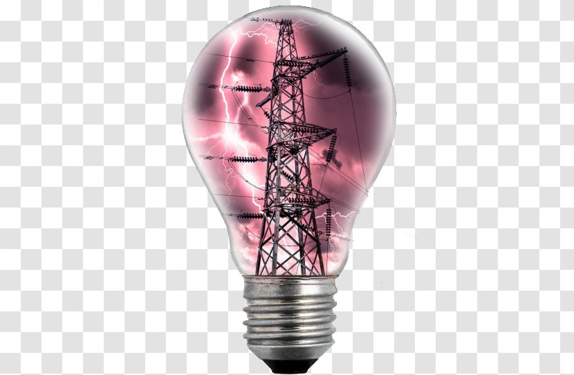 Incandescent Light Bulb Electricity High Voltage Lamp - Energy - In The High-voltage Tower Transparent PNG