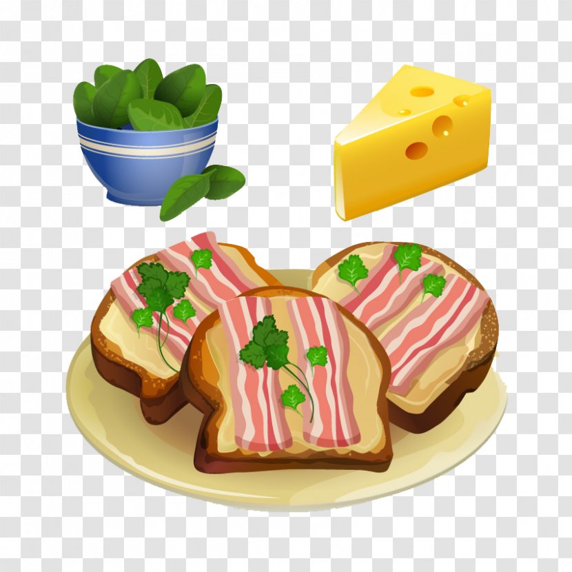 Toast Cheese Fries Cheesecake Ham - Sandwich - Bacon Transparent PNG