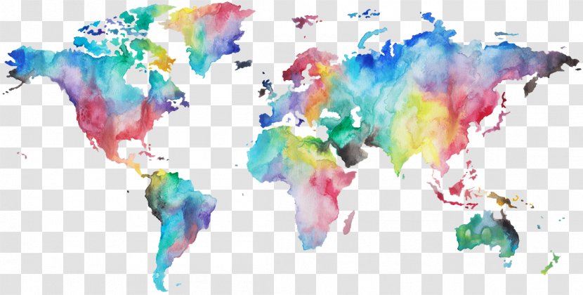 World Map Watercolor Painting - Art - A Full 10 Minute Practice Of Stance Transparent PNG