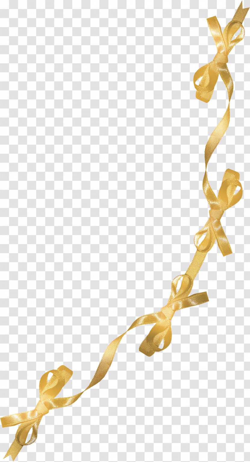 Ribbon Shoelace Knot Clip Art - Twig - Floating Golden Transparent PNG