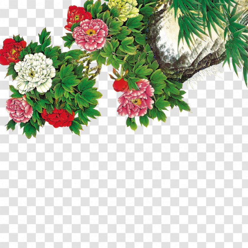 Moutan Peony Floral Design Wallpaper - Petal Transparent PNG