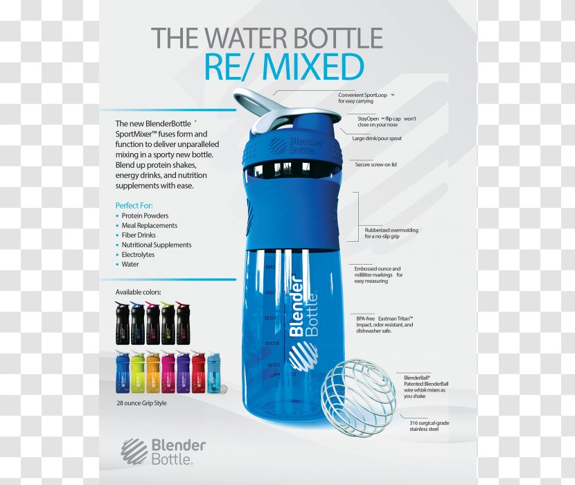Cocktail Shaker BlenderBottle Company Milkshake - Glass - Bottle Transparent PNG