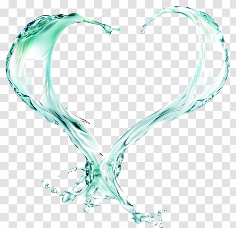 Water - Heart - Vector Heart-shaped Light Green Ripples Transparent PNG