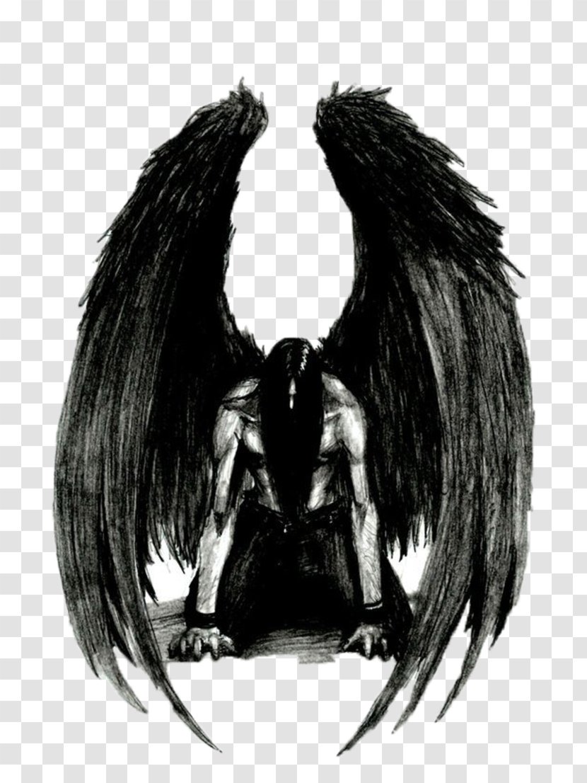 Fallen Angel Drawing Azrael Lucifer Transparent PNG
