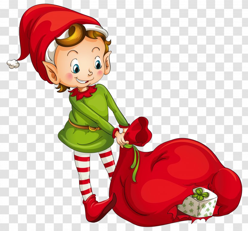 The Elf On Shelf Christmas Clip Art - Fruit - With Santa Bag Clipart Transparent PNG