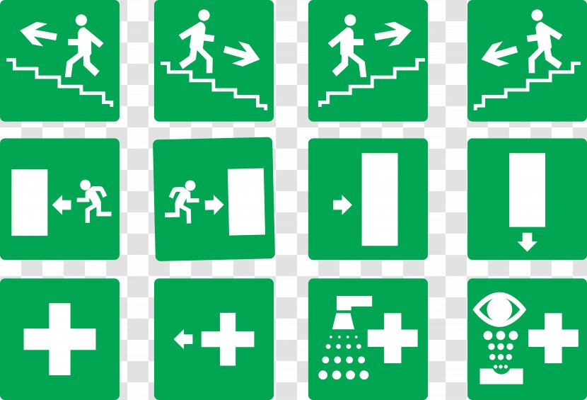 Emergency Exit Sign Stairs - Vector Dead Transparent PNG