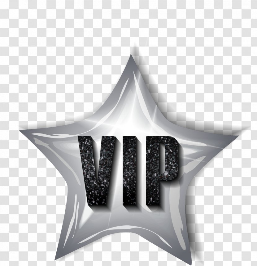 Logo Icon - Text - Silver VIP Stars Transparent PNG